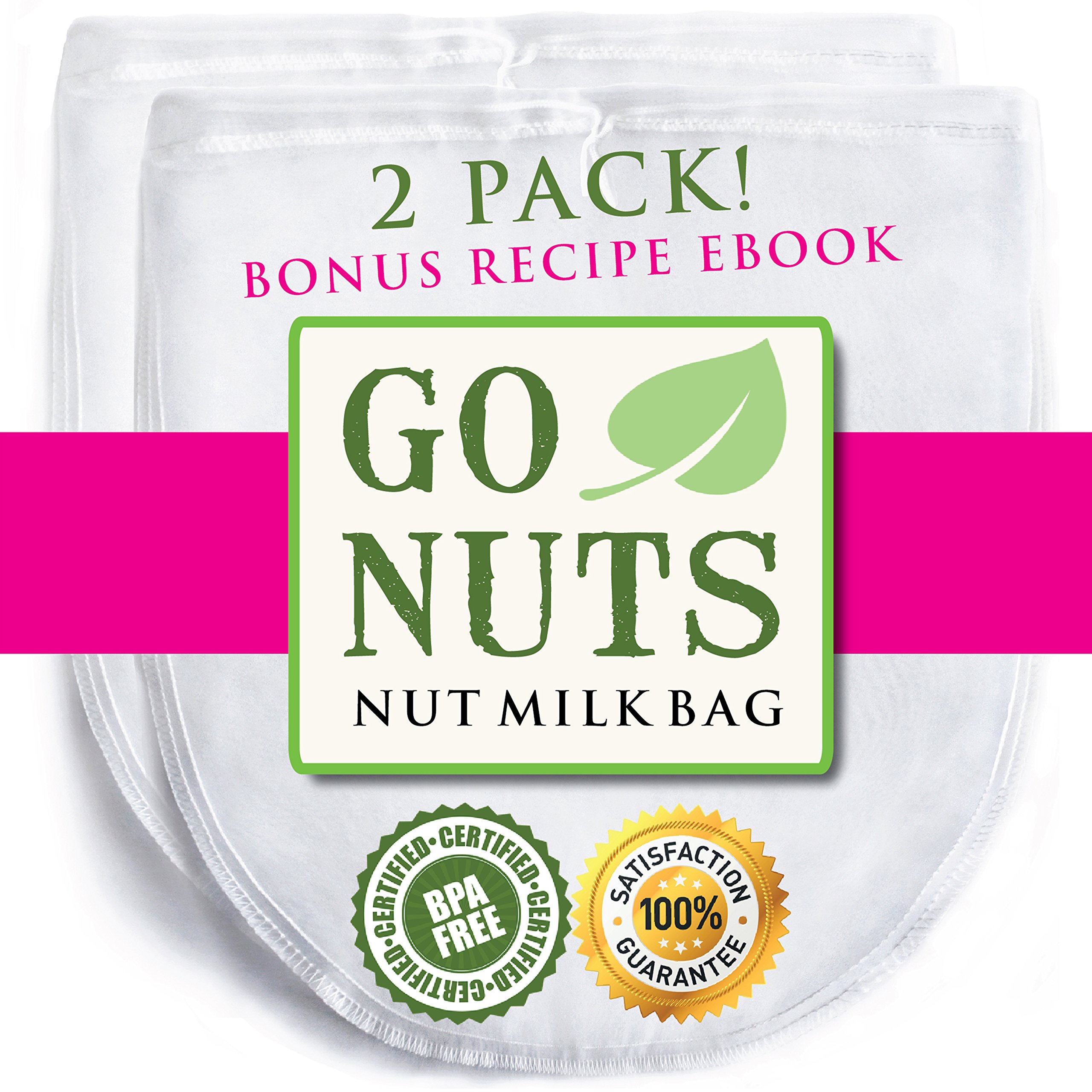 2PACK Best Nut Milk Bag Restaurant Commercial Grade by GoNuts
