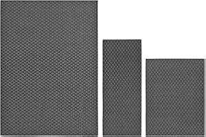 Garland Rug Medallion 3 Piece Rug Set (5'x7', 3'x4', 24"x60") Cinder Gray Living Rooms & Hallways, Stylish & Durable for High-Traffic Areas