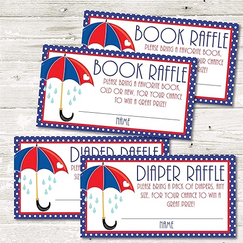 Amazon Com Red White Blue London Baby Shower Diaper Raffle