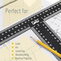 Mr. Pen - T Square, T Ruler, 12 inch Metal Ruler, T