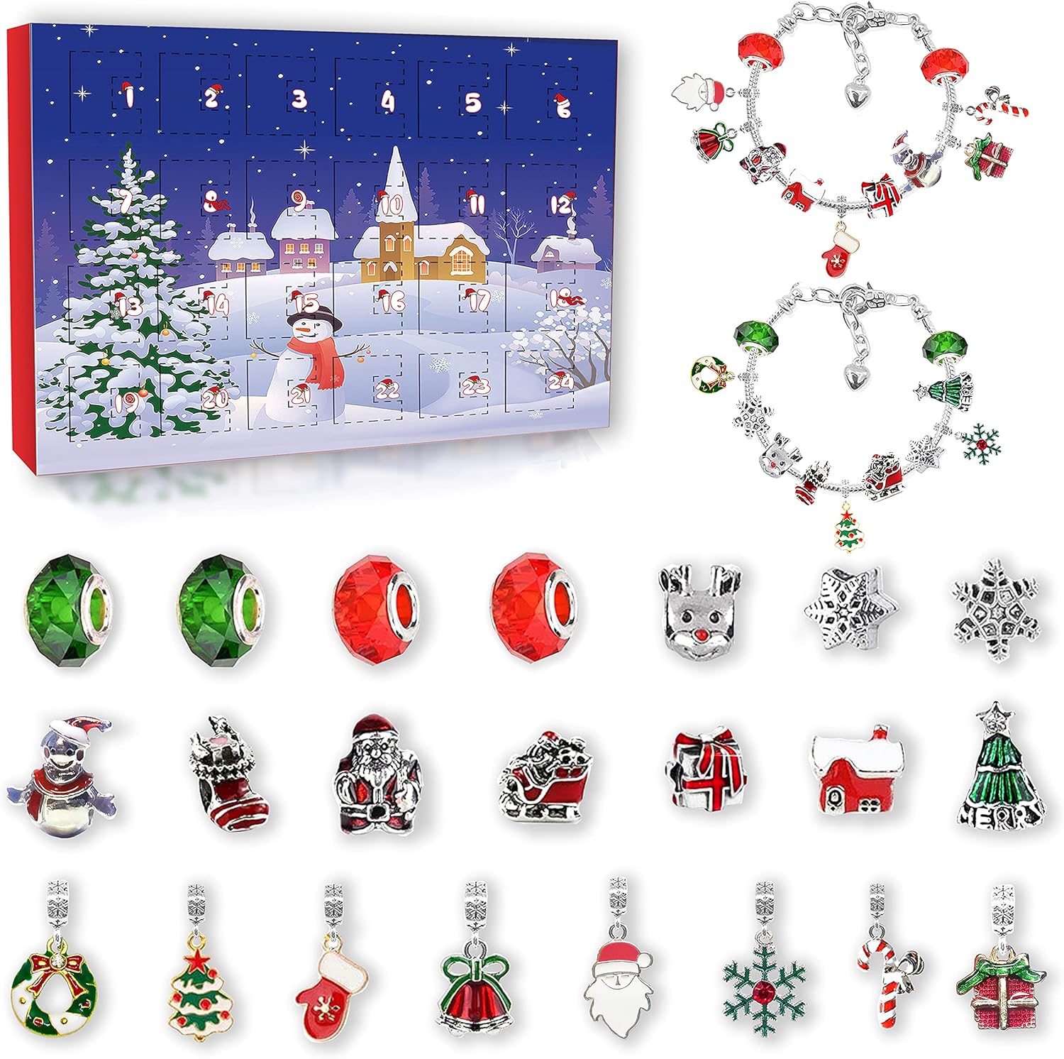 Advent Calendars - Wztukcs Girls Advent Calendar 2023 Charm Bracelets Making Kit for Kids Christmas Countdown Calendars