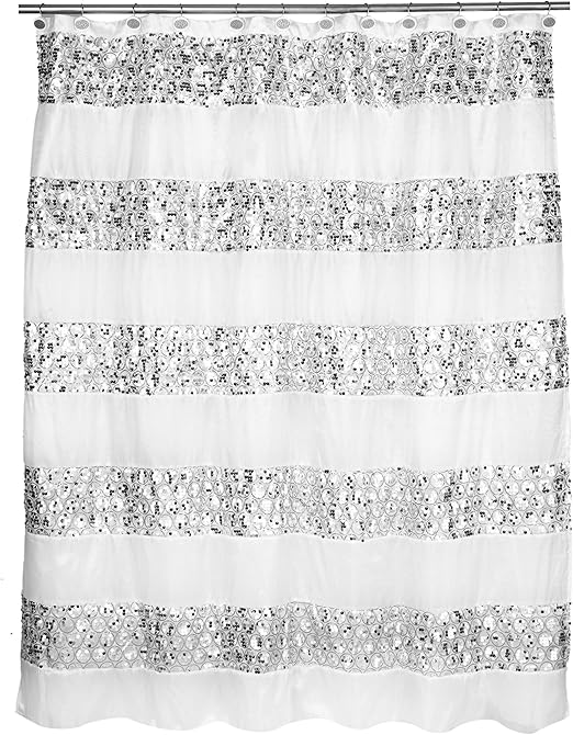 Amazon Com Popular Bath Shower Curtain Sinatra Collection White