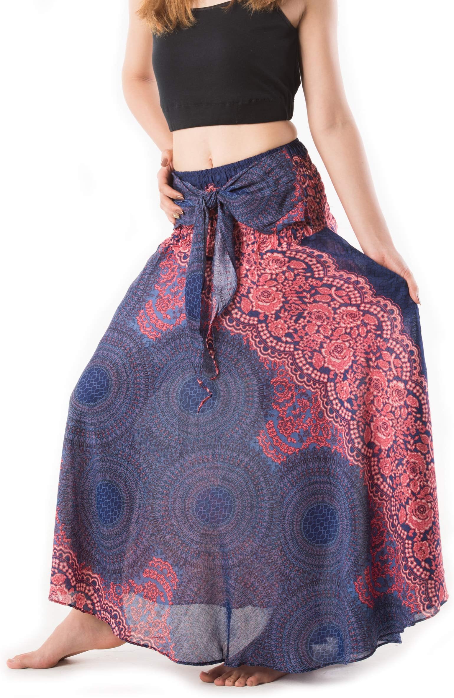 BANJAMATHWomen's Long Maxi Bohemian Style Gypsy Boho Hippie Summer Beach Skirt
