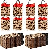 Tinlade 16 Pcs Cheetah Print Gift Bags Leopard Print Small Paper Goodies Bags with Handle Jungle Safari Party Favor for Kids Wild Life Animal Birthday Baby Shower Decorations Supplies, Without Tissue