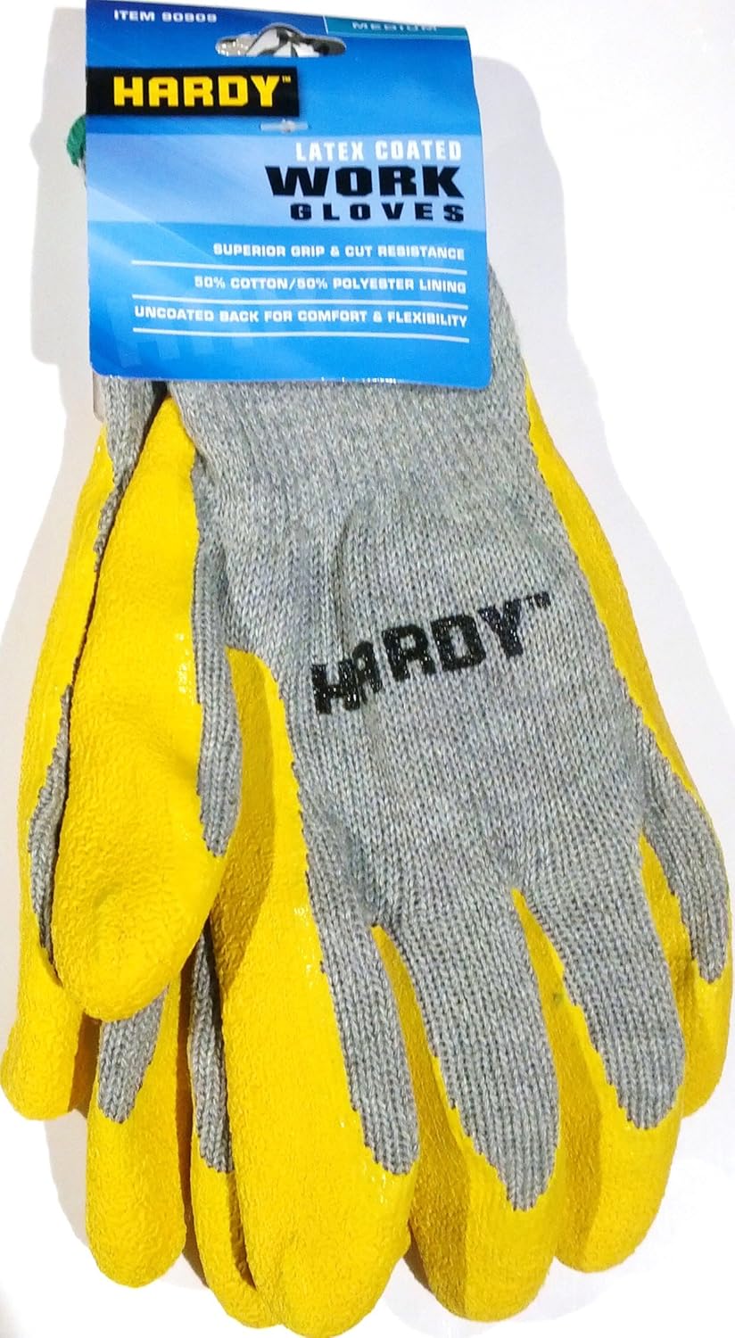 Hardy Latex Coated Work Gloves, Medium Work Gloves