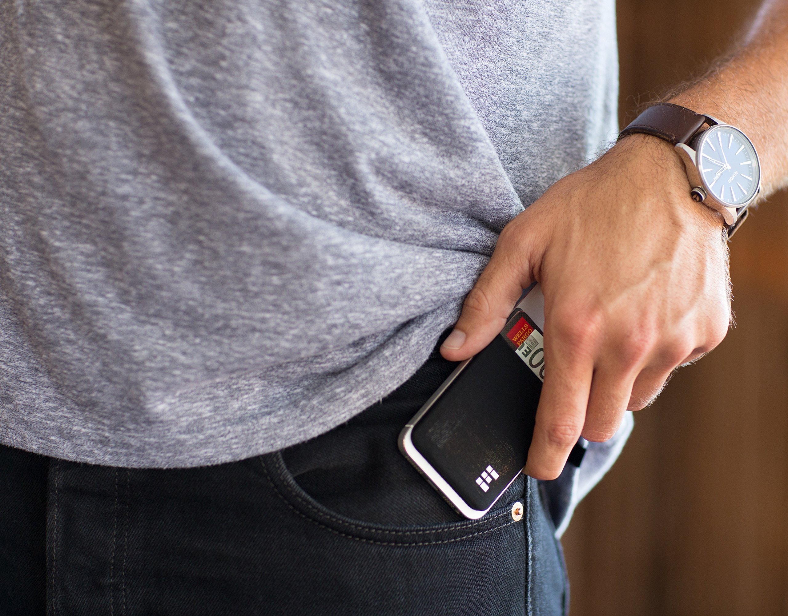 Zero Grid Porte Cartes pour Smartphone - Portefeuille de Téléphone Adhésif avec Blindage RFID