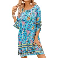 LA LEELA Women's Maxi Caftan Dress – Plus Size Cover Up, Beach Evening Gown, Drawstring Fit - View #7