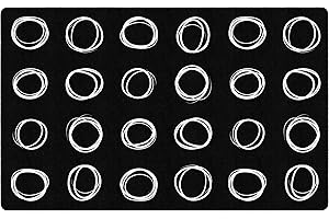 Flagship Carpets Circle Sampler Abstract Classroom Educational Area Rug for Kids and Teachers, Durable Quality for Schools, Preschool, Daycare, & Learning Centers, 7'6" x 12', Black