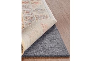 Veken Non Slip Cushioned Rug Pad Gripper 8 x 10 Ft, Felt and Silicone Backing, 1/4" Thick Carpet Liner for Hardwood Floors and Finishes, Under Area Rugs Anti Skid Mat, Keep Rugs Safe and in Place