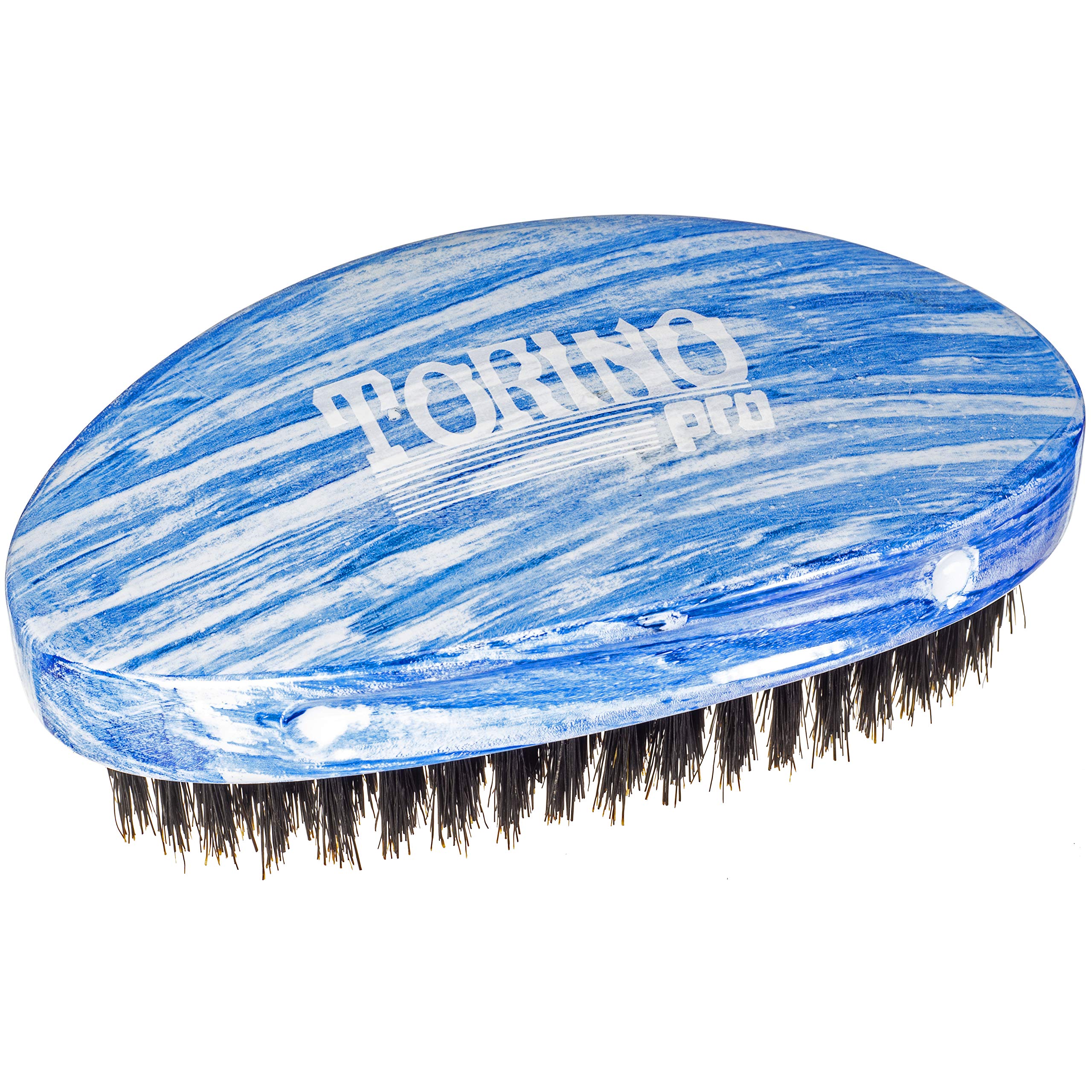 Torino Pro Medium Wave Brush #19 - Curve Palm Medium Hair brush for 360 Waves- 100% medium boar bristle Curved Hair brush for men
