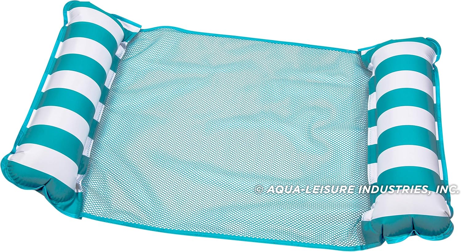 Aqua 4-in-1 Monterey Hammock Inflatable Pool Float, Multi-Purpose Pool Hammock (Saddle, Lounge Chair, Hammock, Drifter) Pool Chair, Portable Water Hammock, Light Blue/White Stripe: Toys & Games