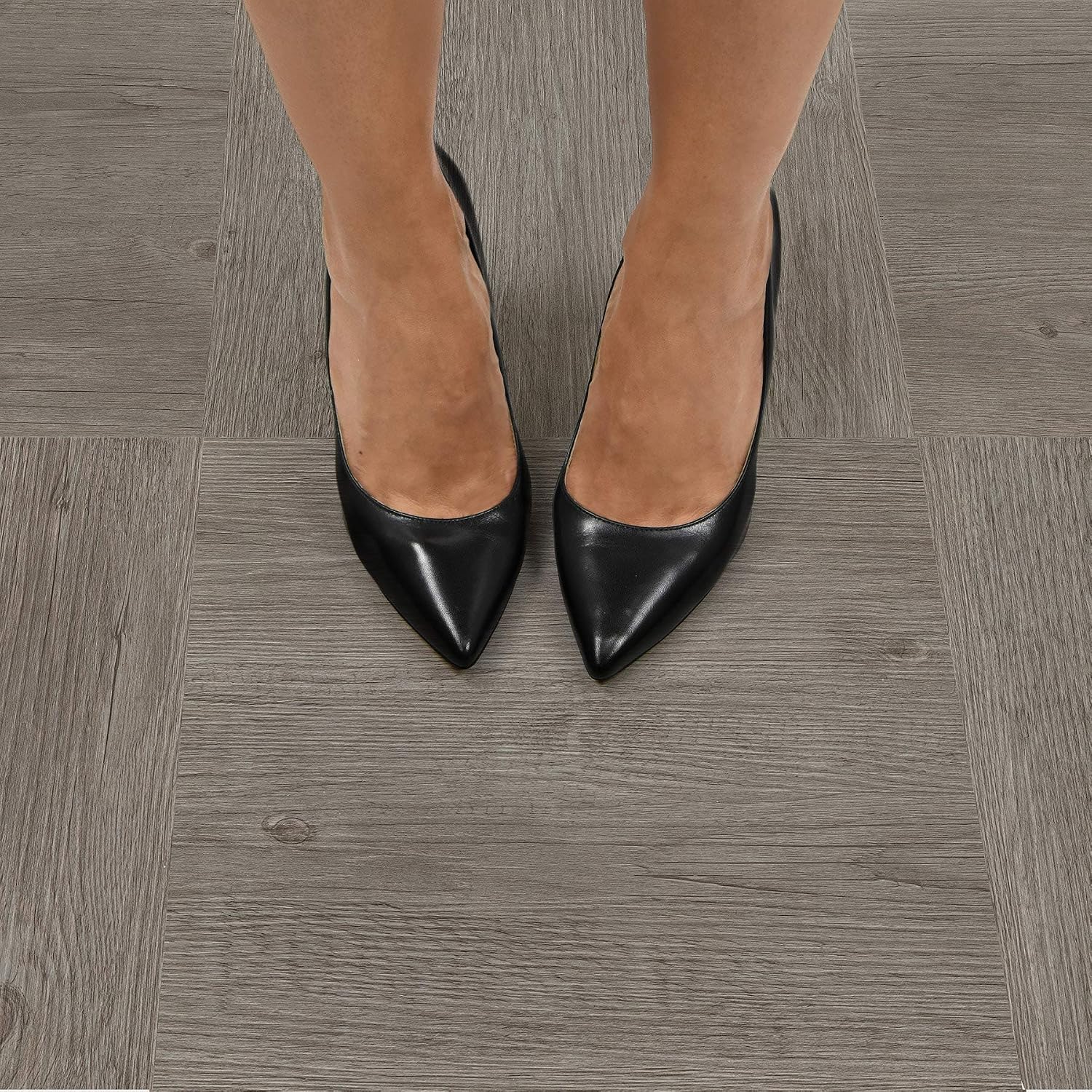 FloorPops FP3320 Ashwood Peel & Stick Floor Tiles, Grey, 12"L x 12"W x 0.06"T, 12\L x 12\W x 0.06\T - Image 3