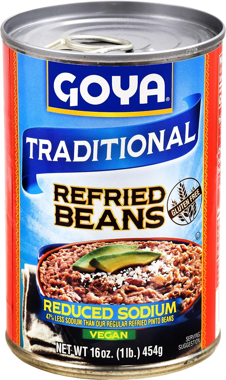 Goya Foods Refried Pinto Beans Reduced Sodium, 16 Ounce