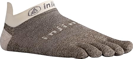Injinji Run Nuwool Lightweight No Show Socks Men Charcoal and Black 2019 Laufsocken