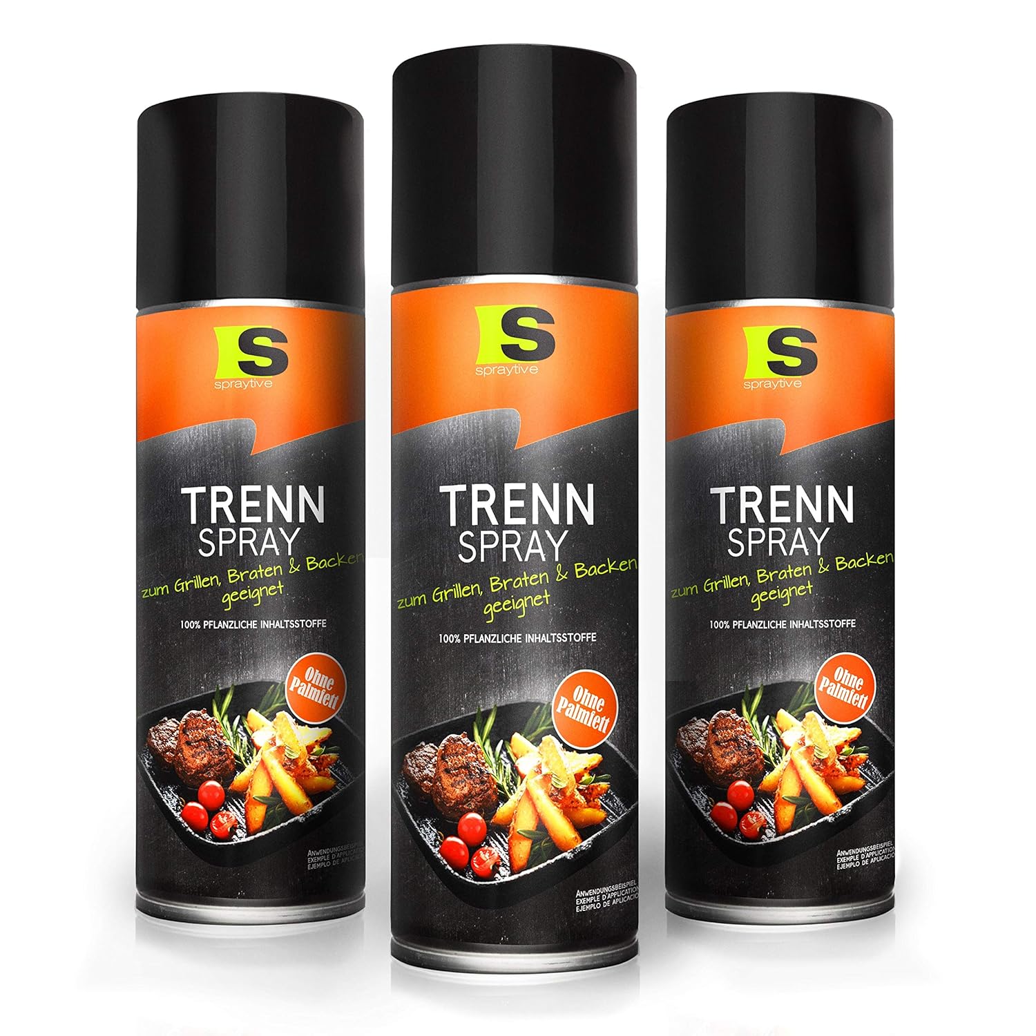 3 x 400ml Spraytive BBQ Trennspray - Zum Grillen, Braten & Backen - Backtrennspray, Trennfett, Antihaftspray für Weber Grills, Tefal, Plancha Grills, Sandwich Maker