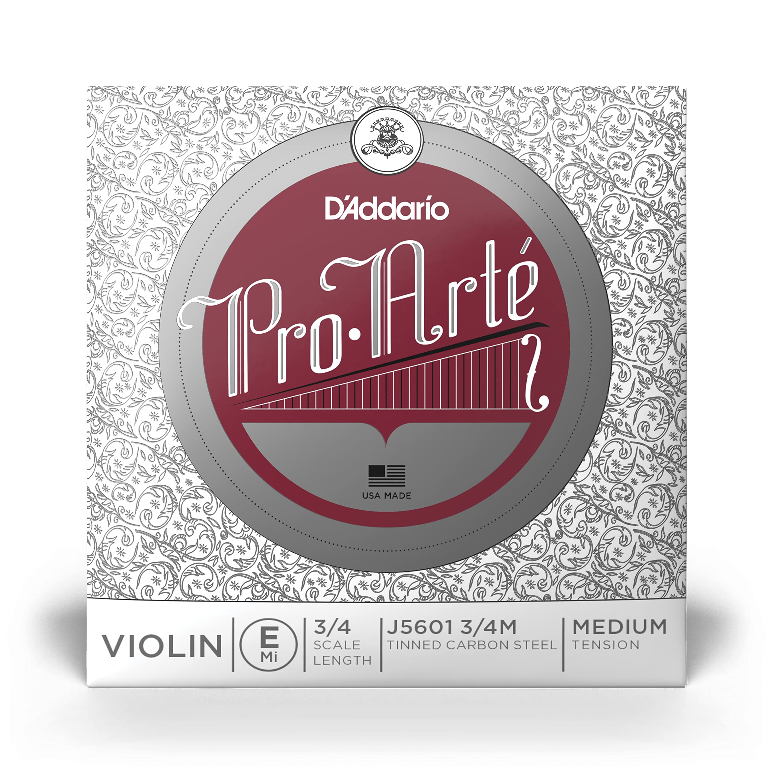 D'Addario J5601 3/4M Pro-Arte 3/4 Scale Medium Tension Single E String for Violin