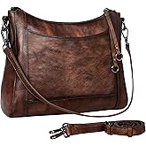 Iswee Leather Crossbody Bags for Women Shoulder Purse Medium Hobo Genuine Leather Satchel Purses and Handbags