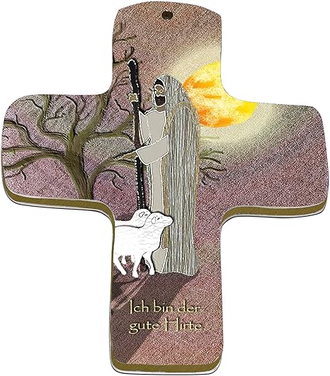metALUm Premium Wandkreuz aus Metall und MDF | Hirte | #52028