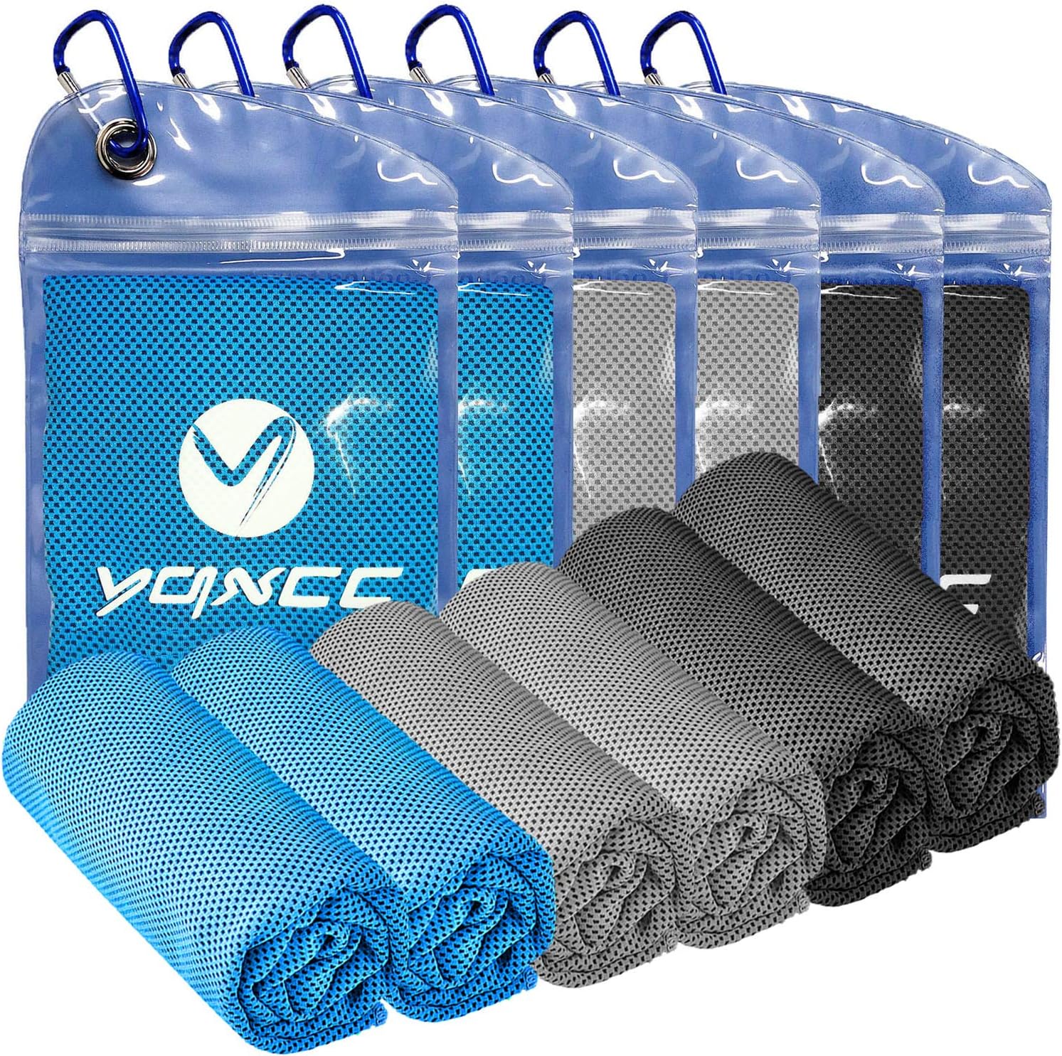 YQXCC 4 Pack Cooling Towel (47"x12") Ice Towel for Neck, Microfiber Cool Towel, Soft Breathable Chilly Towel for Yoga, Golf, Gym, Camping, Running, Workout & More Activities: Home & Kitchen