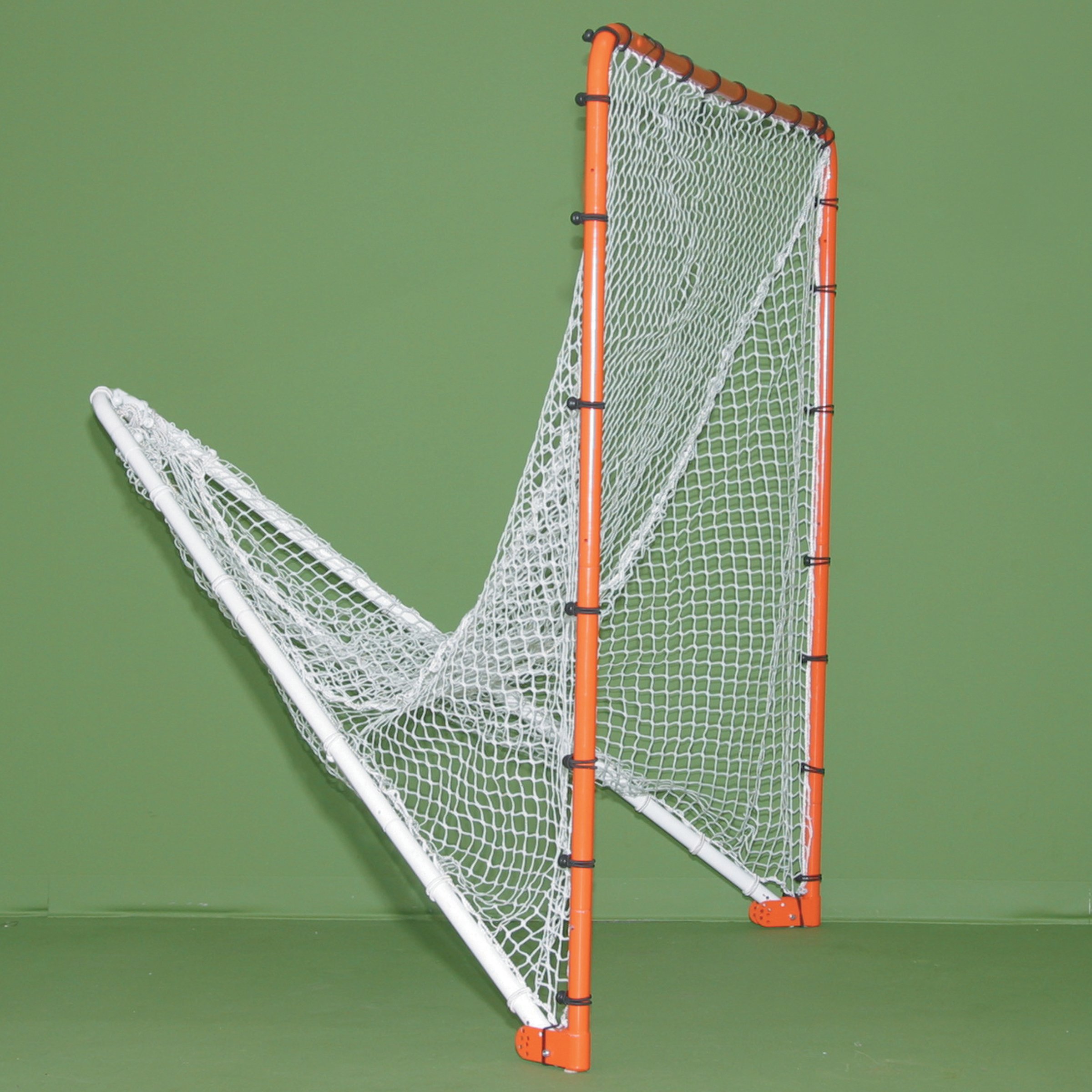 EZGoal Lacrosse Folding Goal with Backstop and Targets, Orange