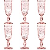 Yungala Pink Champagne Glasses set of 6 pink champagne flutes 100% dishwasher safe true pink glassware with vintage glassware vibes
