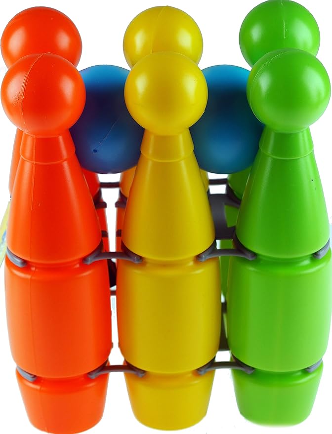 Set Of 6 Plastic Skittles And Balls Complete Game Amazon.co.uk Toys