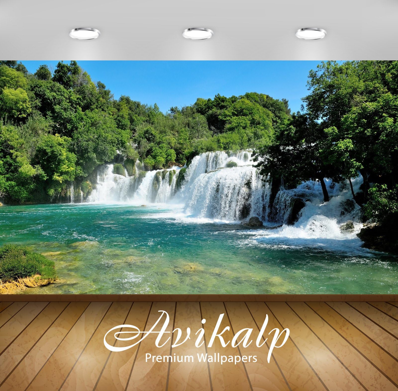 Avikalp Exclusive Awi4807 Krka Waterfall Nature Mountain Full HD Wallpapers (121cm x 91cm)