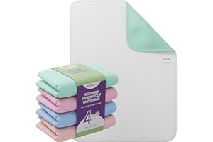 Incontinence Bed Pads - 4 Pack 24” x 36” Reusable Waterproof Mattress Protectors - Highly Absorbent, Machine Washable - for Children, Pets and Seniors - Assorted Colors - Royal Care