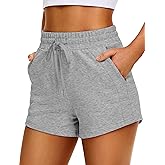 IWD Womens Sweat Shorts Casual Summer Comfy Cotton Shorts Drawstring High Waisted Lounge Shorts with Pockets