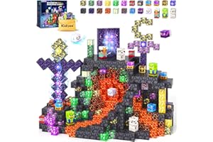 KIDIYEE Magnetic Blocks - Mine Magnet World Building Toys for Kids Ages 4-6 6-8 8-12, STEM Magnetic Building Blocks Kids Sensory Toys Games, Gift for 3+ Year Old Boys and Girls