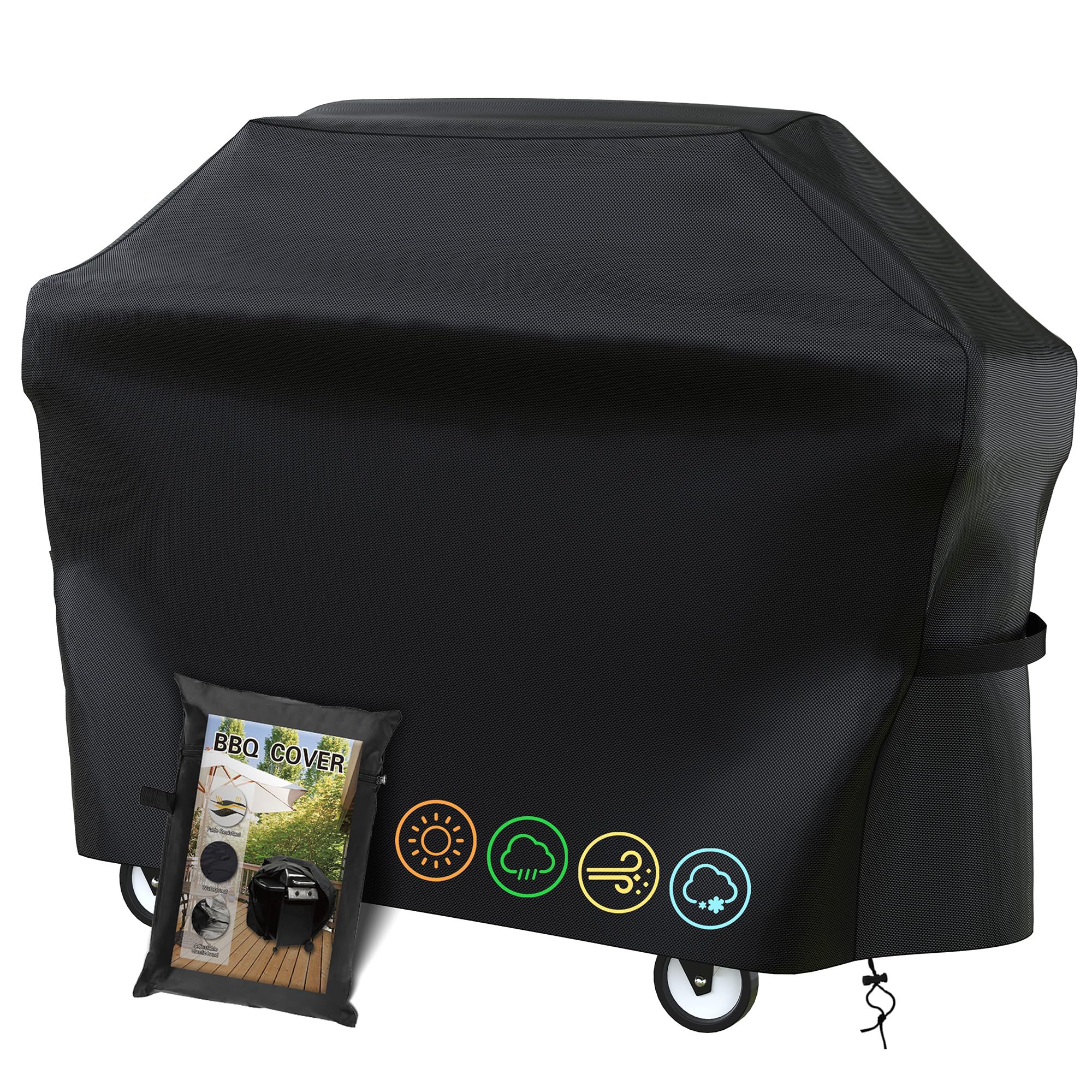 BBQ Cover,Barbecue Covers,BBQ Covers Waterproof Heavy Duty Large,Barbecue Cover,BBQ Covers-Oxford Fabric Waterproof, Windproof, Rip-Proof& UV Resistant (145x61x117CM)