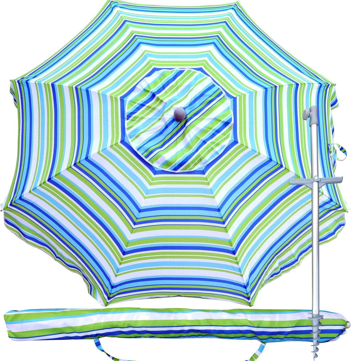 Amazon Com Snail Beach Umbrella 7 Ft Sand Anchor With Tilt Aluminum Pole Portable Sun Ray Protection Beach Umbrella With Carry Bag For Outdoor Patio Green Sports Outdoors