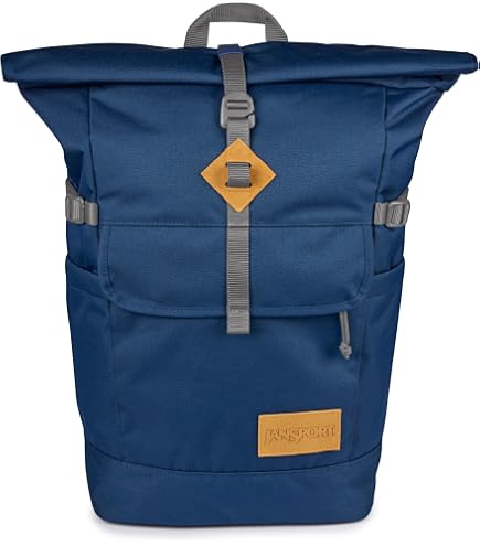 JanSport Hatchet Backpack – 15-inch Padded Laptop Compartment, Dual Water Bottle Pockets, Side Compression Straps, Navy
