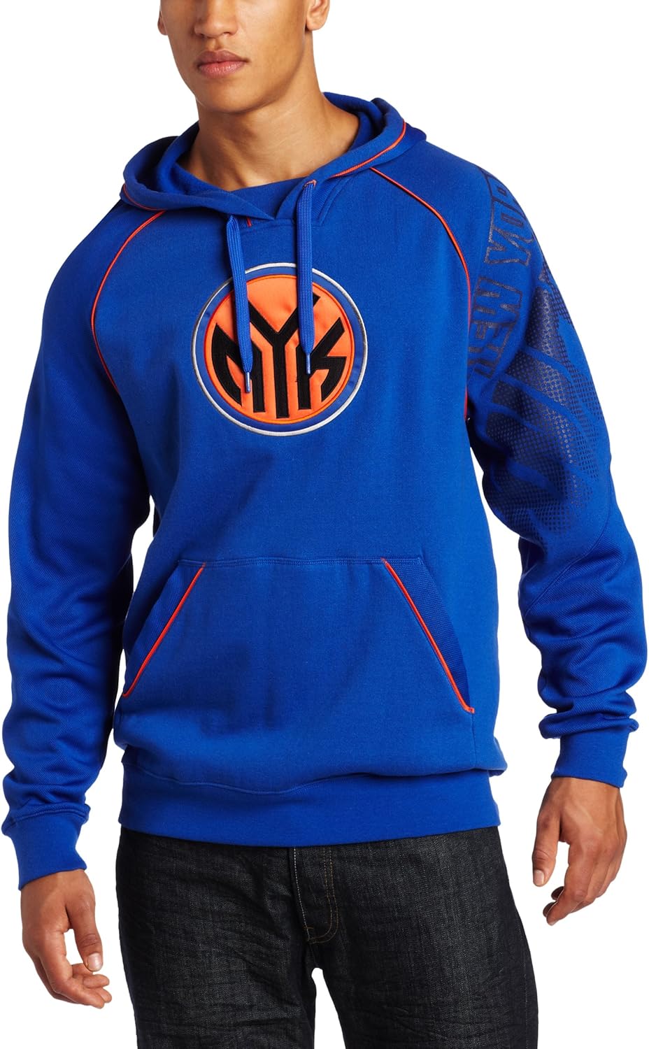 NBA Men's New York Knicks Hoops Pullover Hood (Blue, Large) Sports Fan