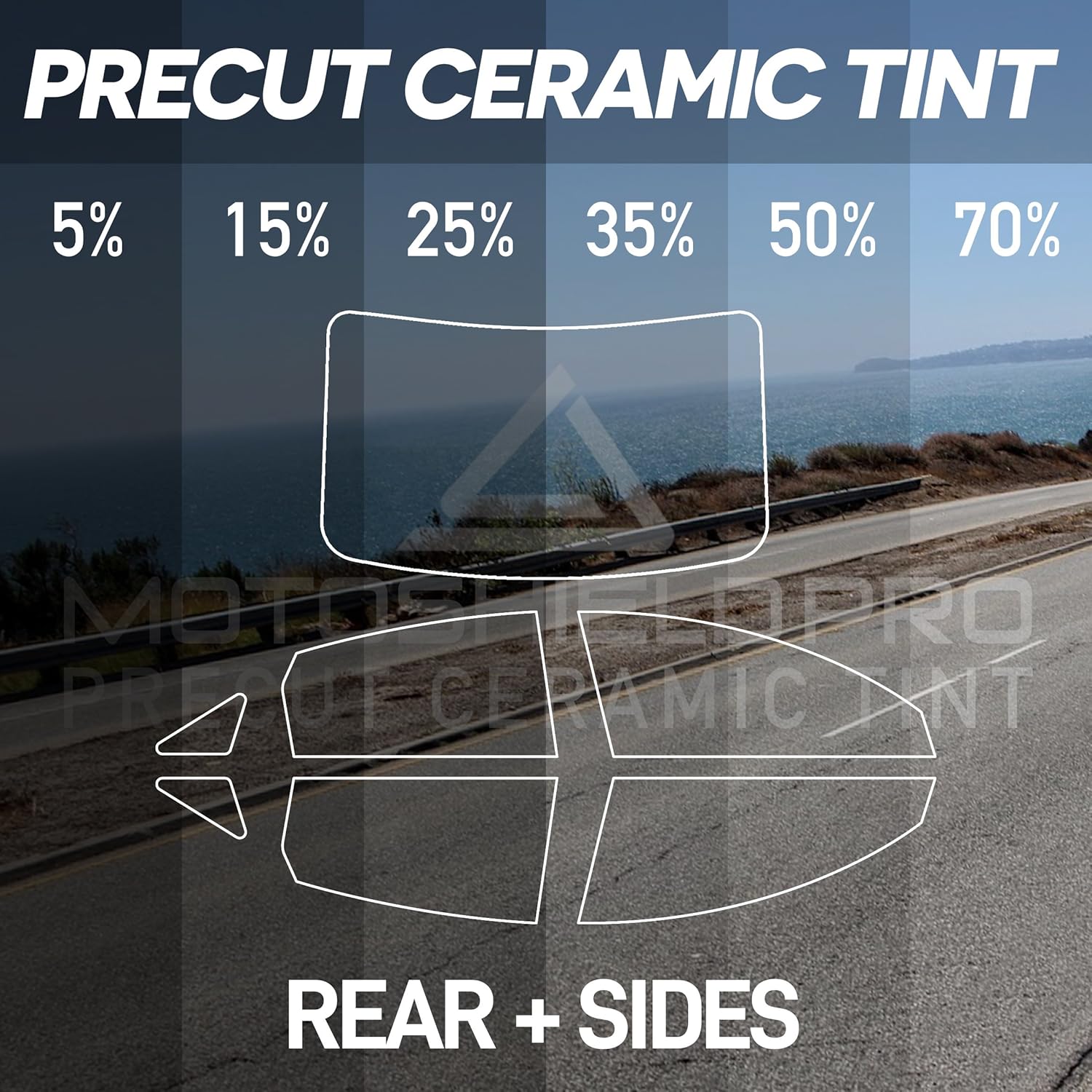 Rear + Sides All for Film Tint Ceramic PreCut Pro MotoShield Window Ready! Summer Get Rays] UV