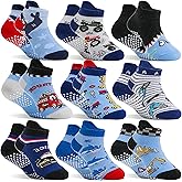 Welwoos Baby Girls Boys Toddlers Grips Socks Kids Non Slip Anti Skid Ankle Cotton No Show Socks with Grippers
