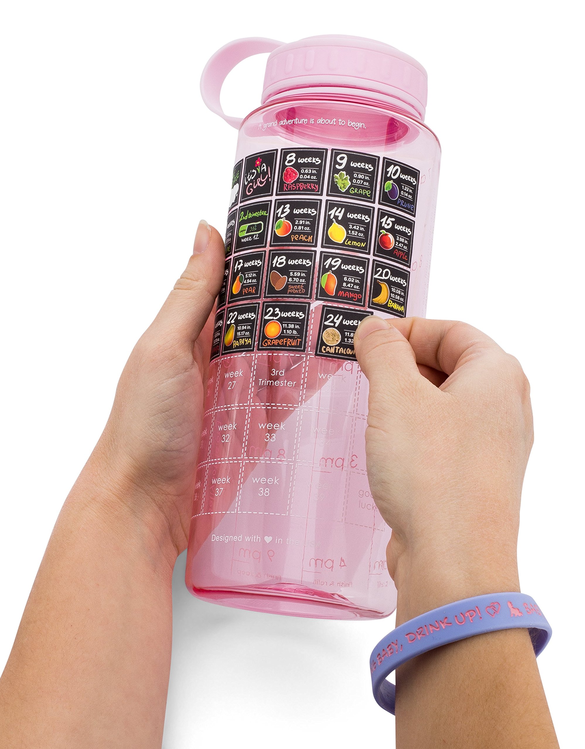 Belly Bottle Pregnancy Gifts Water Bottle Intake Tracker with Weekly
