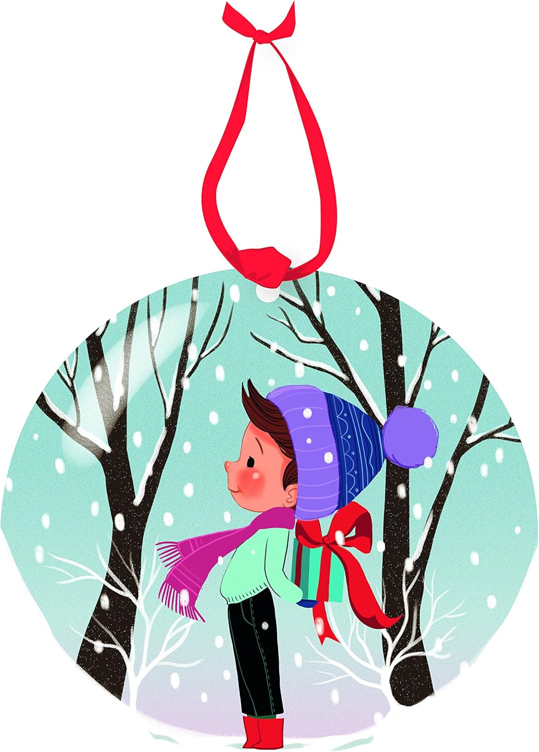 Avenue Mandarine, Ref CO083O, Christmas Bauble Decorations for Boys, 12 Decorations to Hang, Designs Featuring Snowmen - Image 5