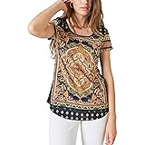 Lucky Brand Women's Persian Carpet Tee, Navy Multi, S