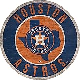 Astros 12" Circle with State and Team Logo Wood Sign