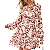 BTFBM Long Sleeve Dress for Women 2026 Spring Summer Mini Elastic Waist Floral Boho Beach Vacation Wedding Guest Dresses