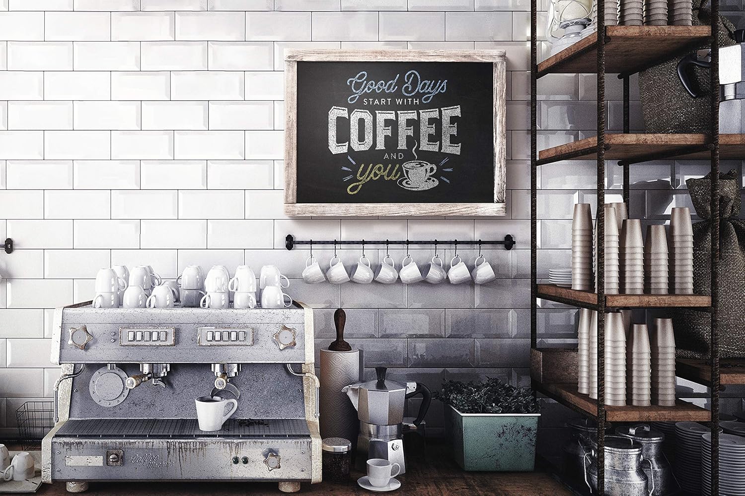 Chalkboard - Magnetic, Non-Porous - Vintage Decor - Whitewash Finish - Chalk Board for Wedding Kitchen Bar Restaurant Menu, Home - Chalkboard Sign - 18 x 24 inches - Wall Mounted Chalkboard - Large: Office Products