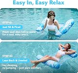 Sloosh 2 Packs Hammock Pool Floats Adults 4-in-1 Blue Green view 5