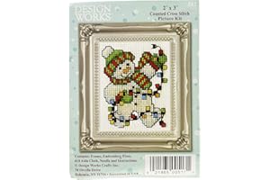 DESIGNWORKS INK Counted Cross Stitch Kit, Snowman Lights