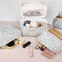 Makeup Bag Set, Quilted Makeup Bag, Large Floral