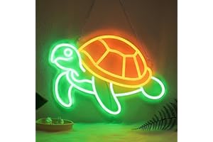 Lampeez Turtle Neon Sign, LED Turtle Night Light for Room Decor, Wall Decoration Gifts for Kids Teens Women Men