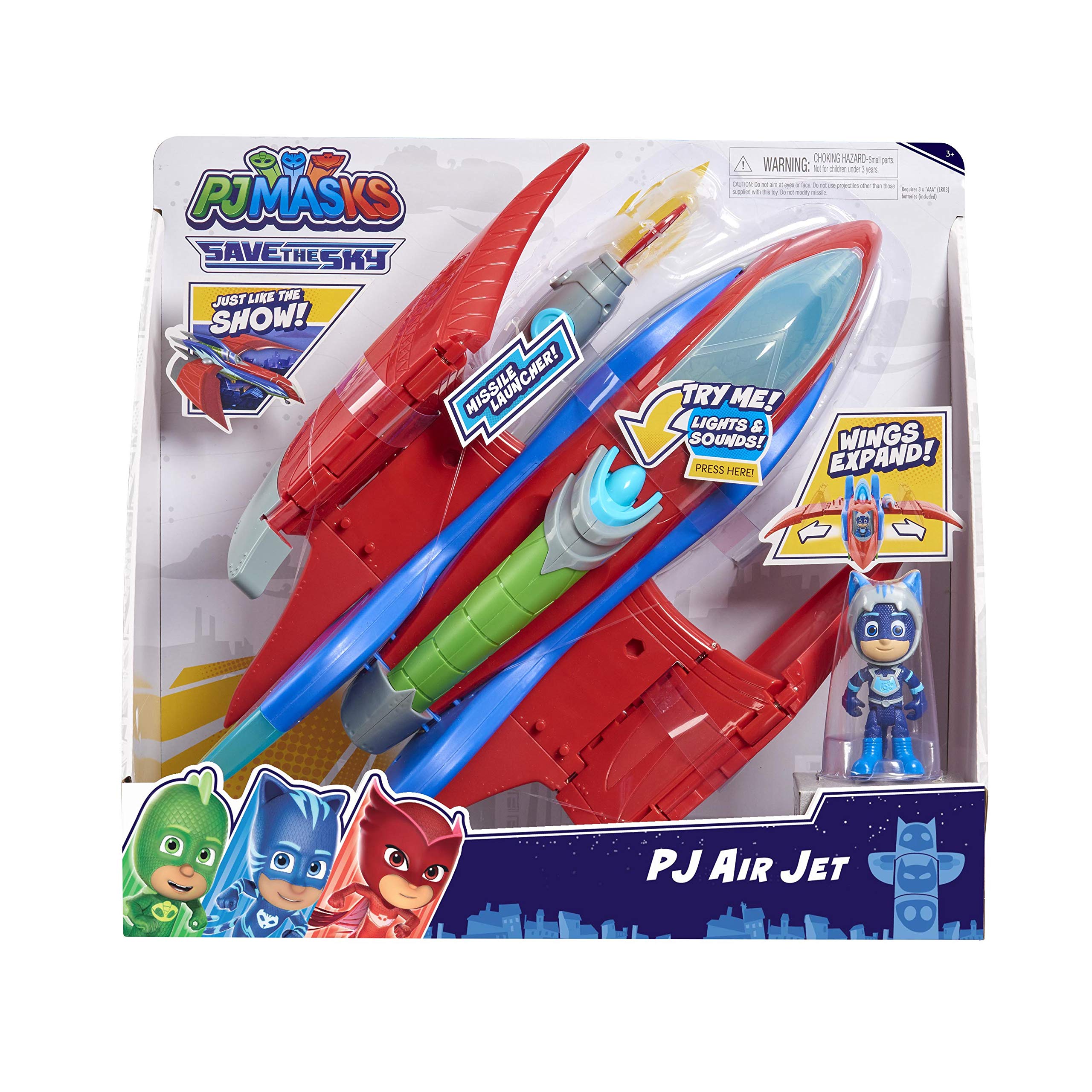 PJ MASKS Air Jet Playset, Kids' Toy Figures & Vehicle Playsets, Toy Jet, for Kids Aged 3 and Up