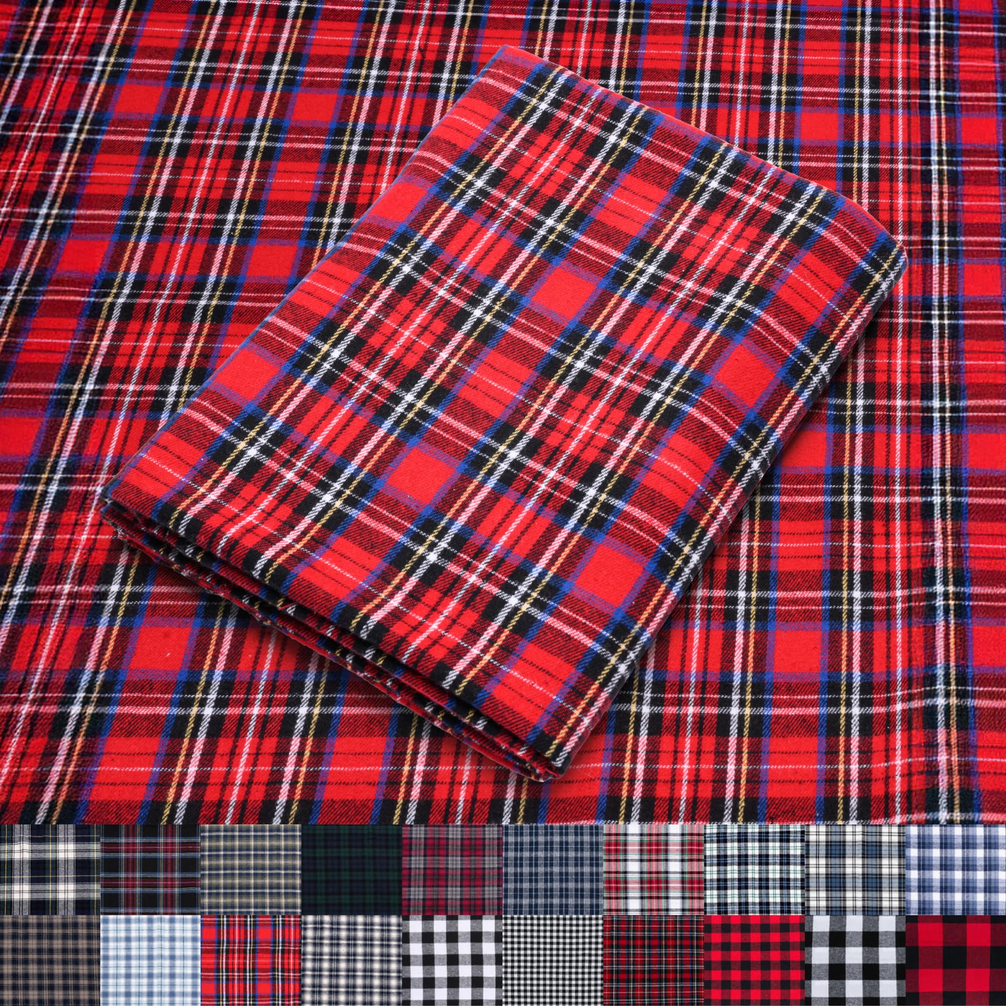Pico Textiles 25 Yards Bolt Red and Black Tartan