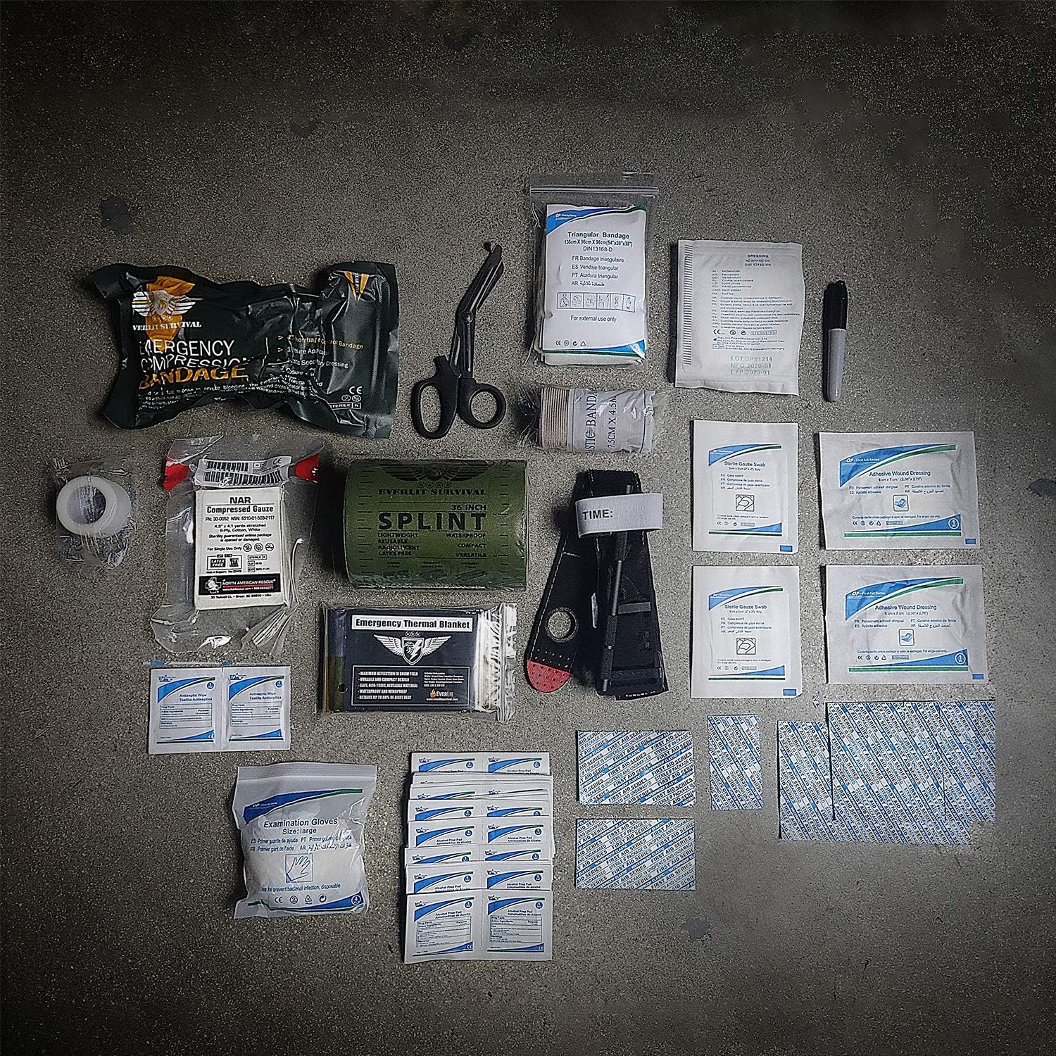 Everlit Emergency Trauma Kit, Multi-Purpose SOS Everyday Carry IFAK for Wilderness, Trip, Cars, Hiking, Camping, Father’s Day Birthday Graduation Gift for Him Men Husband Dad Boyfriend and More (Tan): Health & Personal Care