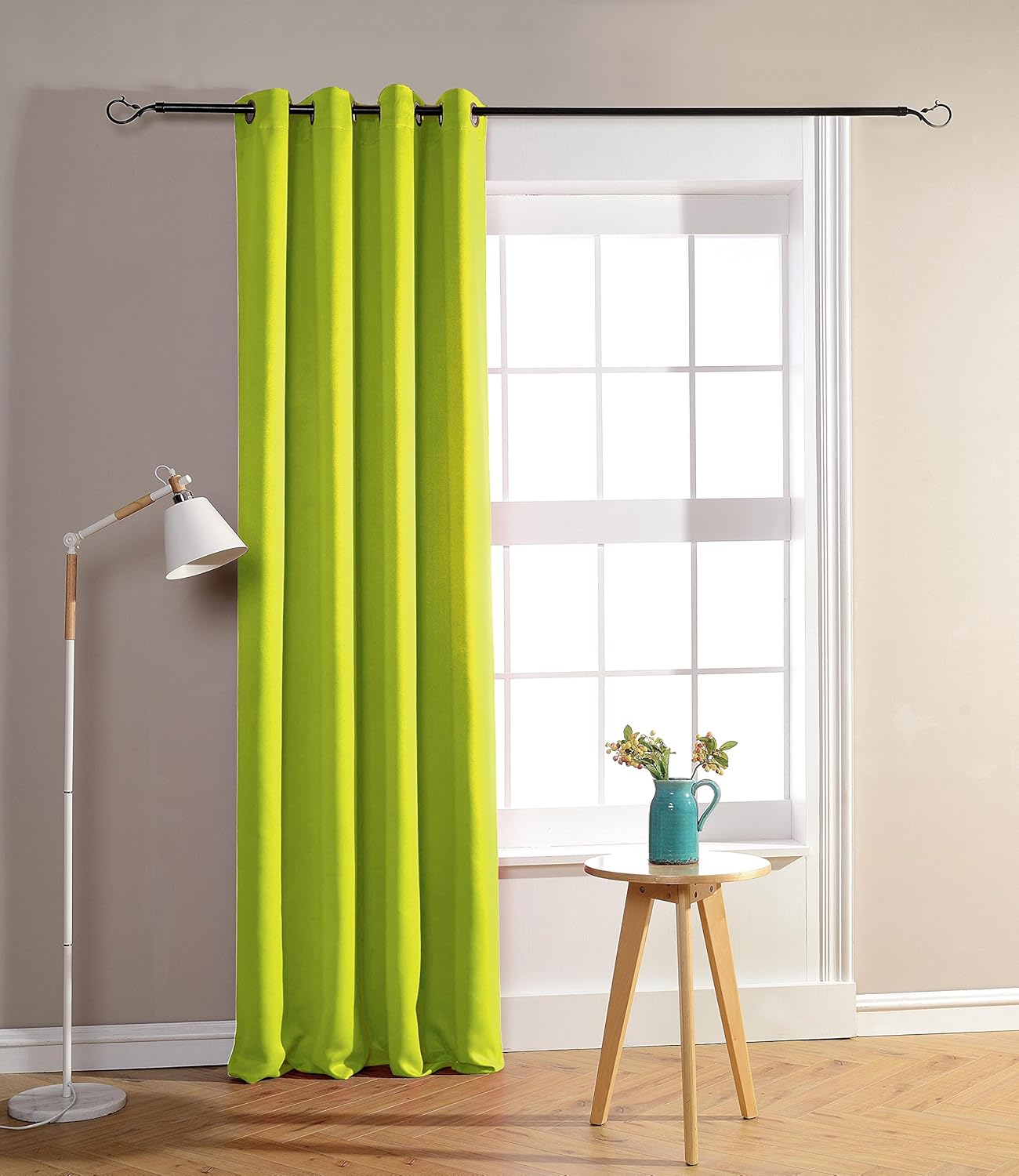 Blackout Curtains 140cm x 260cm., lime green, Rideaux occultant anis